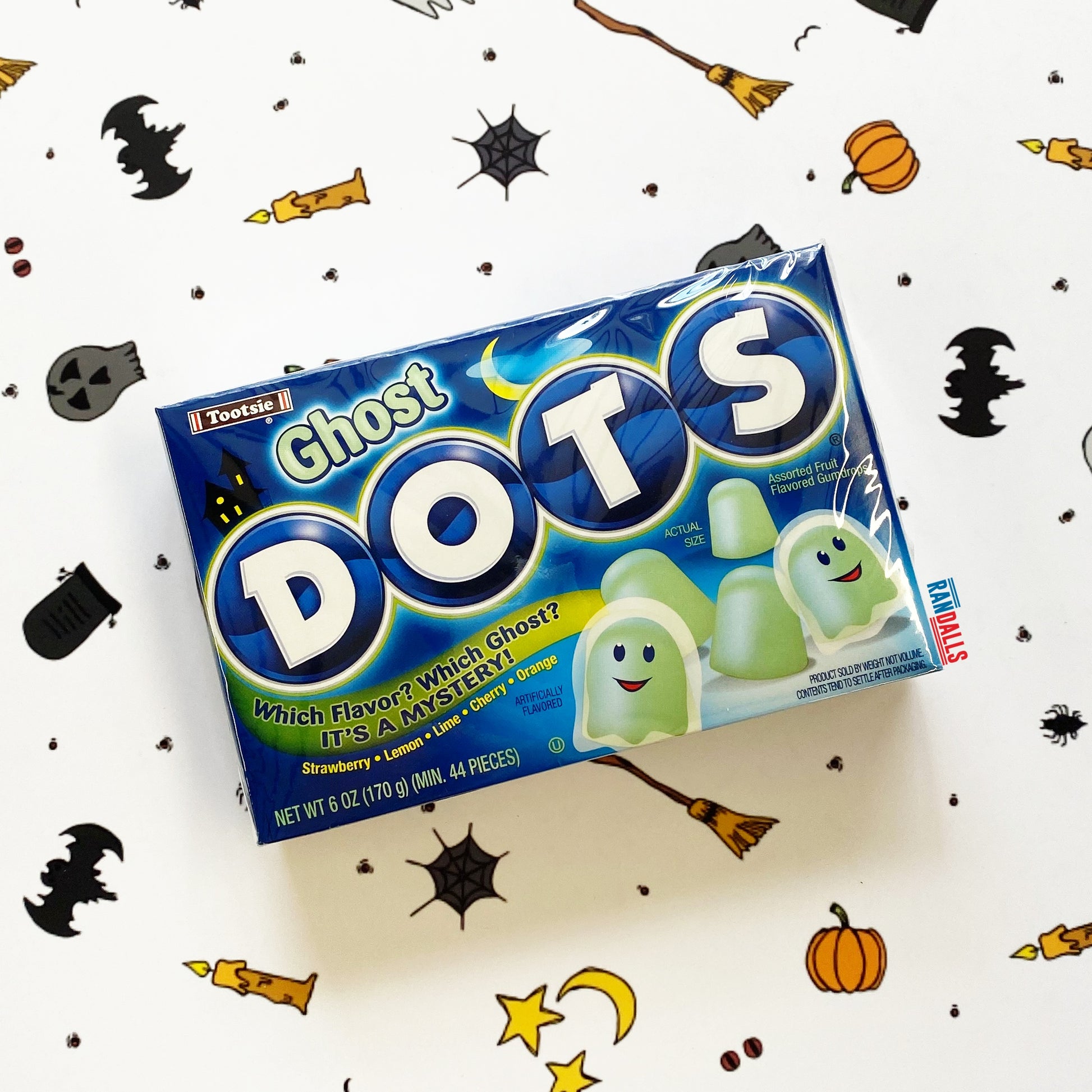 tootsie roll, toosie dots, ghost dots, halloween candy, mystery dots, mystery ghosts, usa, randalls,