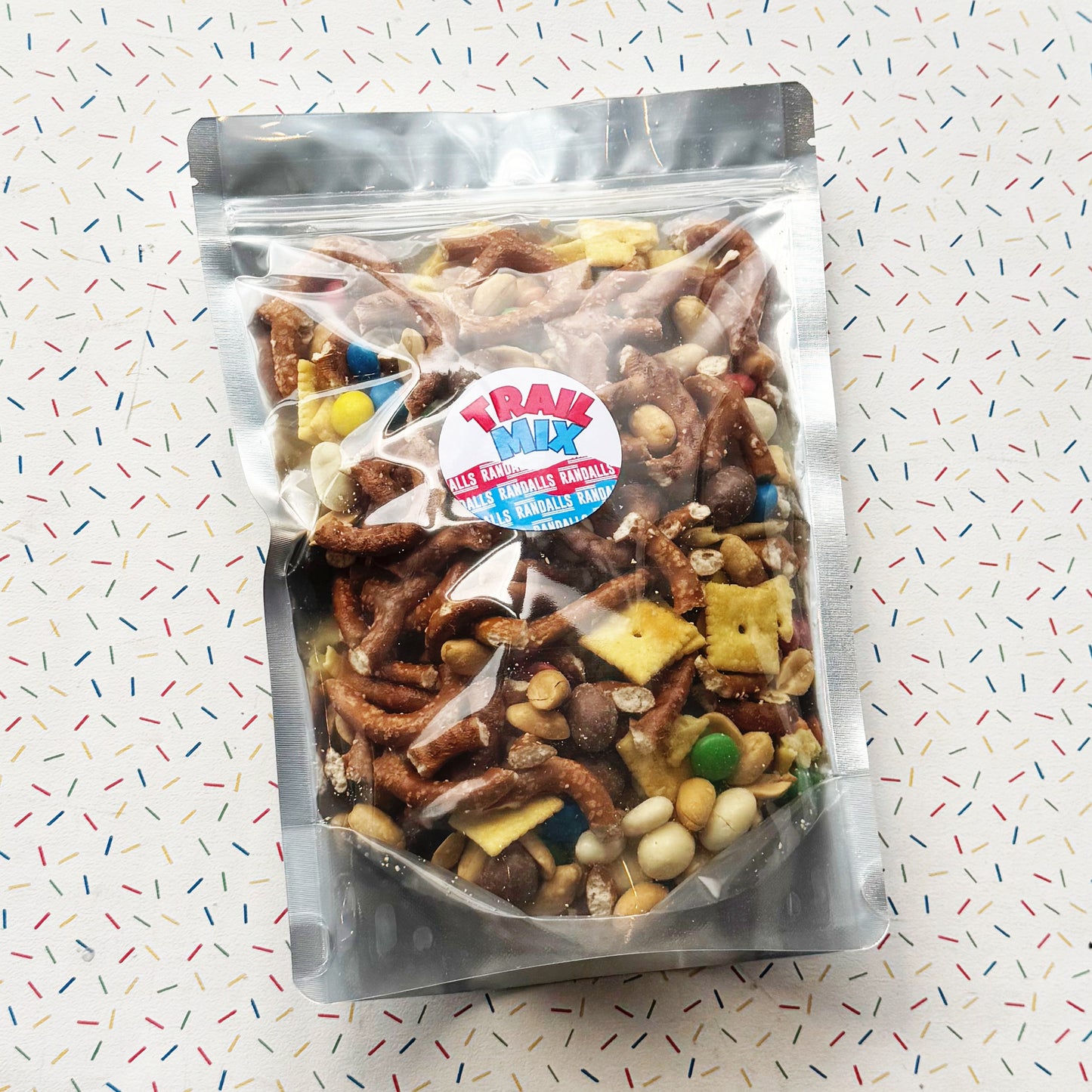 randalls uk, trail mix, randalls uk trail mix, pretzels, cheez-it, yoghurt raisins, chocolate peanuts, peanuts, salty, sweet and salty