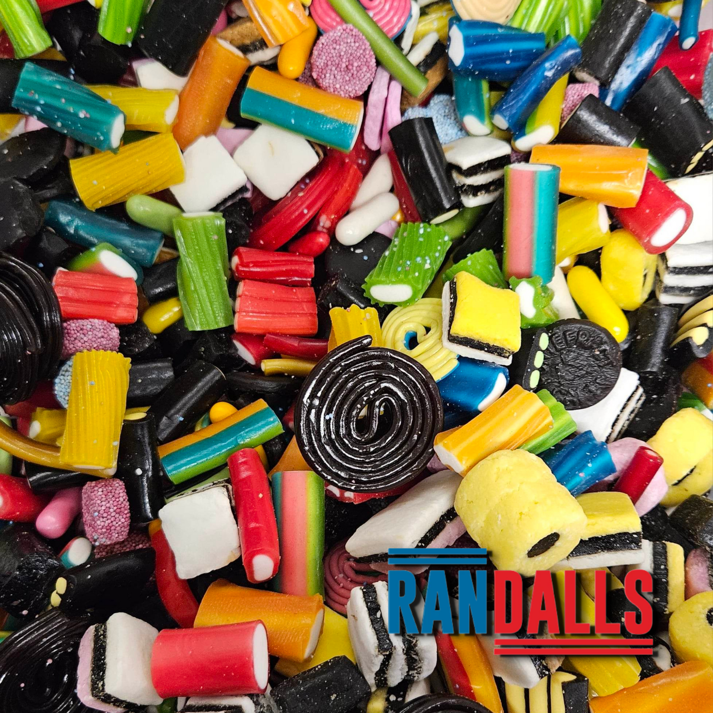 pick'n'mix liquorice mix, chewy sweets, candy, aniseed, randalls