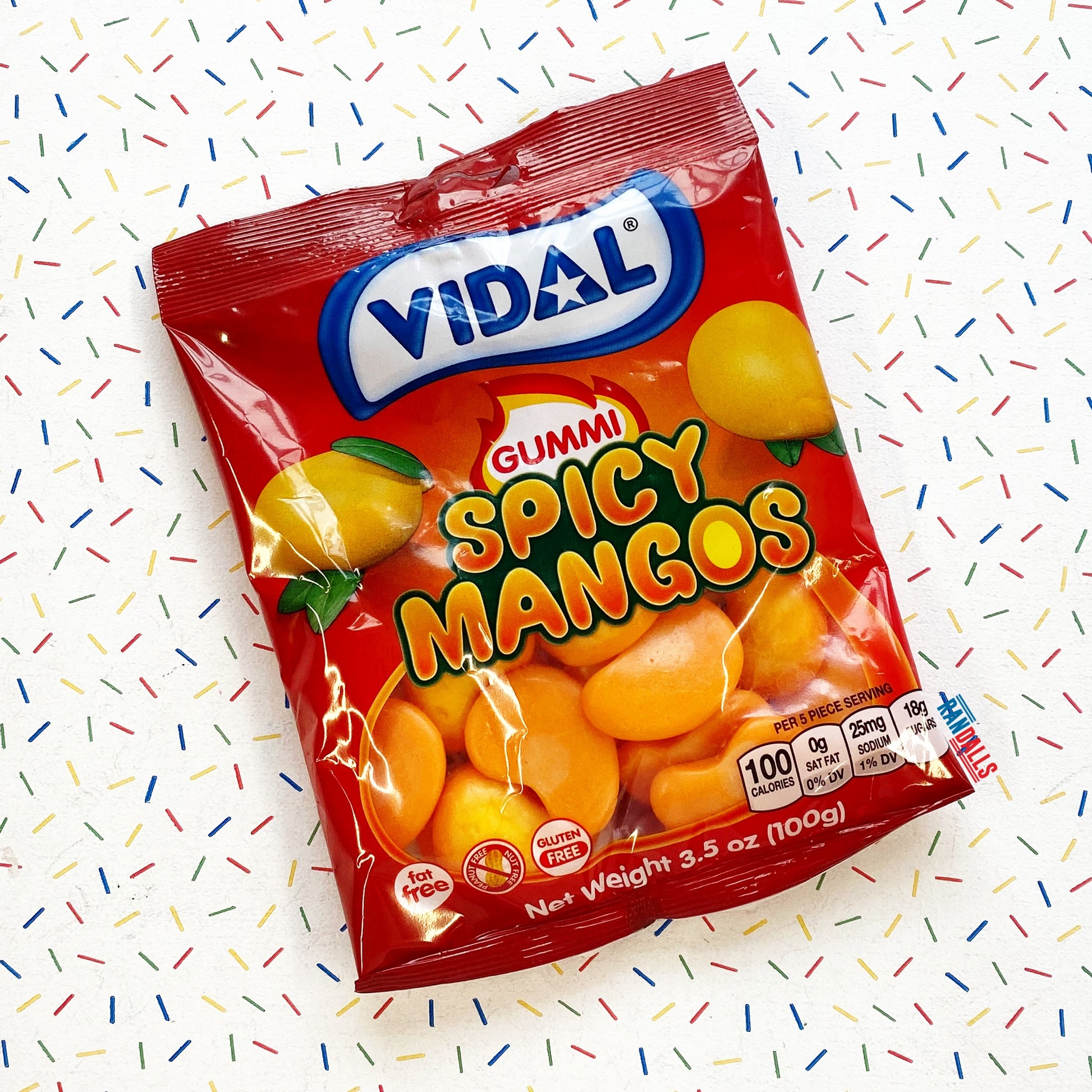 vidal spicy mangos, gummy, gummi, gummie, hot, gluten free, fat free, candy, sweets, spain, spanish