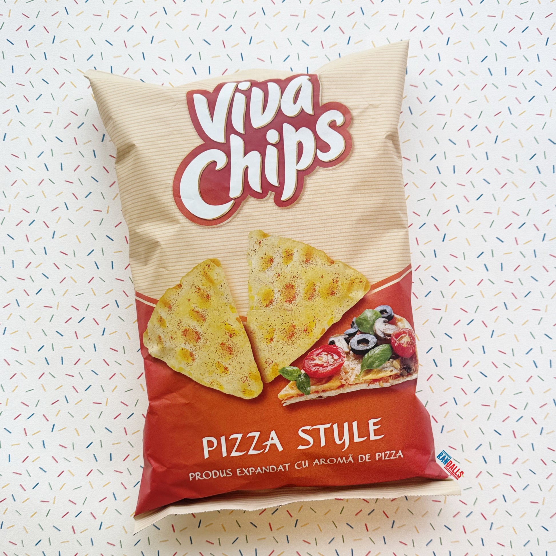 viva chips pizza, crisps, romania, tomato, basil, olive, potato chips, randalls