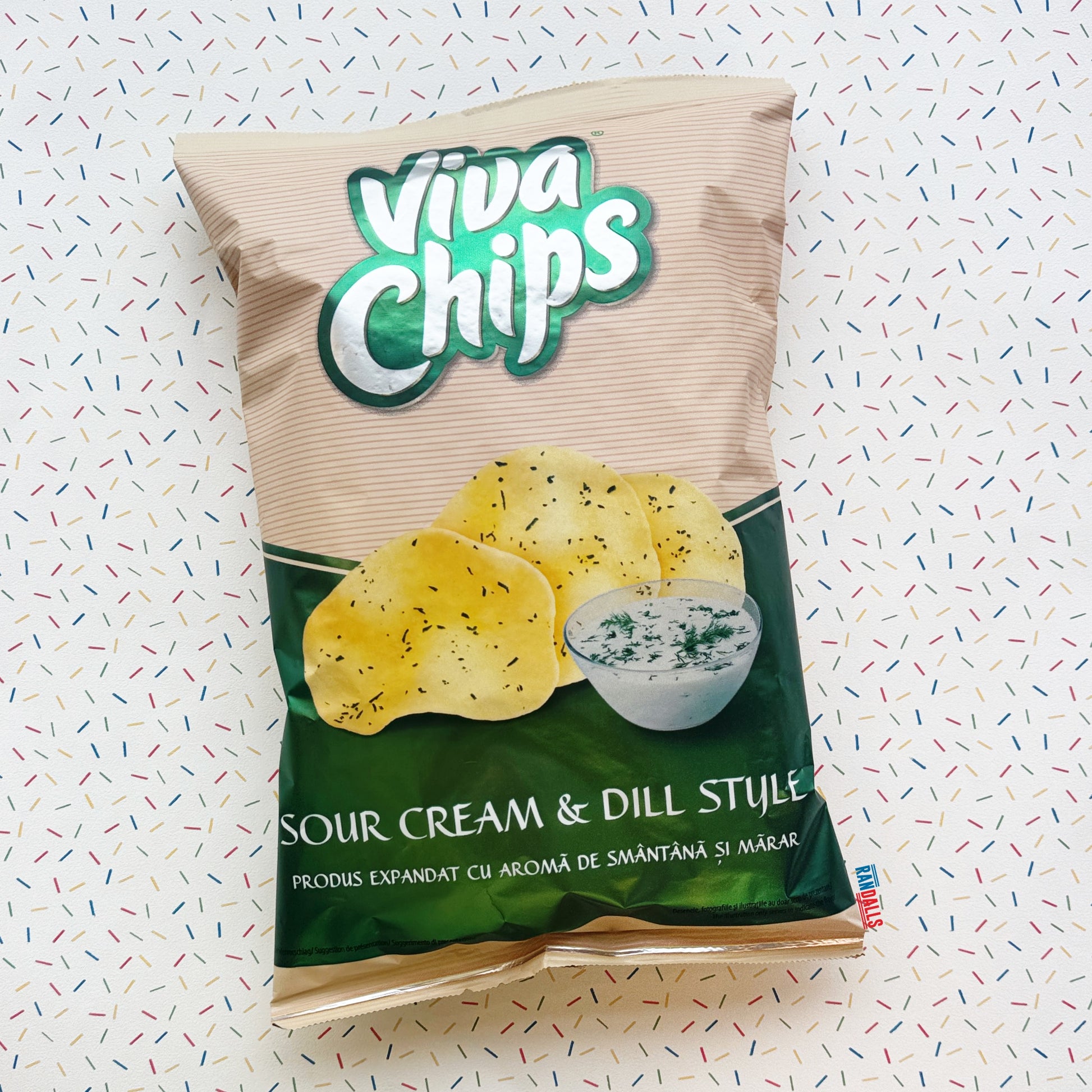 viva chips sour cream and dill style, romania, crisps, potato chips