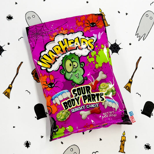 warheads super sour, warheads wally, sour body parts, gummy candy, american candy, halloween candy, american halloween, usa, randalls,