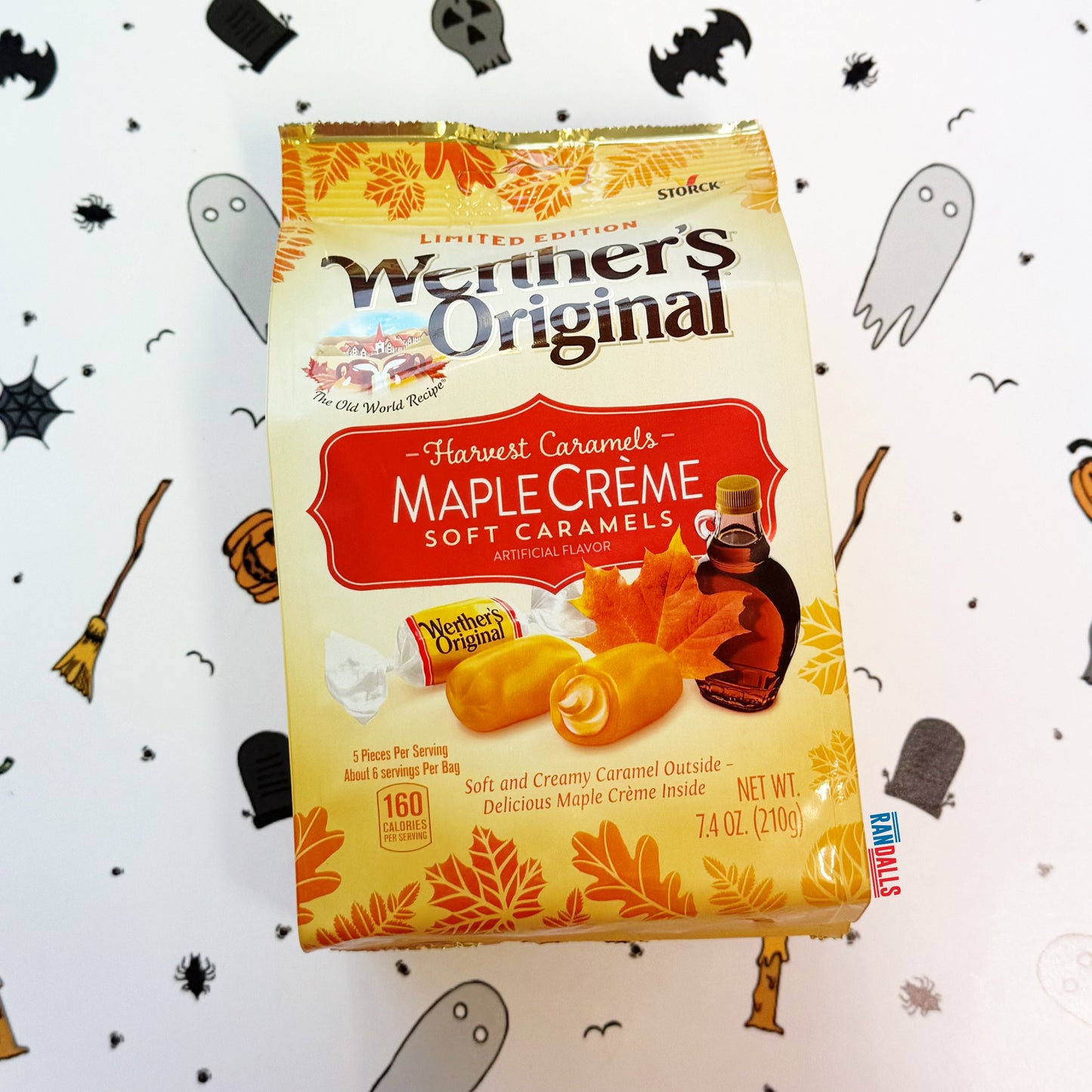 werther's original harvest caramels, maple creme soft caramels, autumnal candy, fall candy, halloween candy, usa, randalls