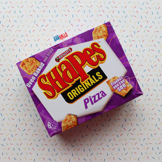 arnott's shapes originals pizza flavour box, crackers, oven baked, australia