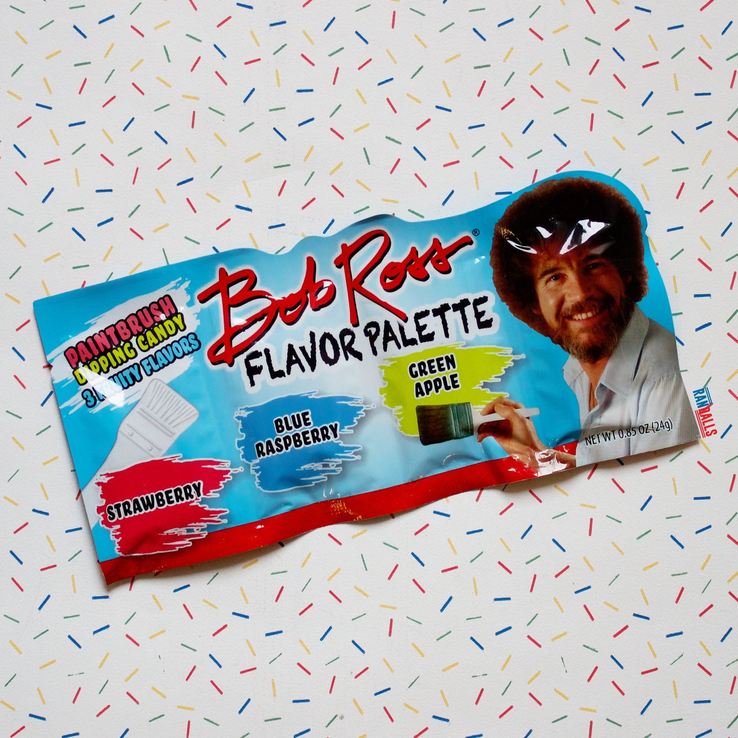 bob ross candy flavour palette, sherbet, dipping candy, lollipop, strawberry, blue raspberry, green apple, usa, randalls
