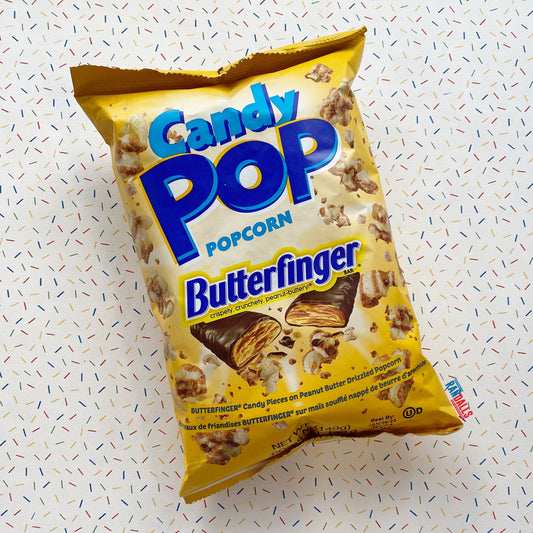 candy pop butterfinger popcorn, drizzle, peanut butter, chocolate, usa, randalls