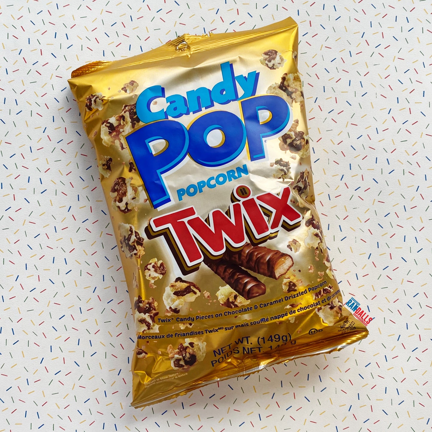 candy pop twix popcorn, chocolate, caramel, biscuit, drizzle, usa, randalls