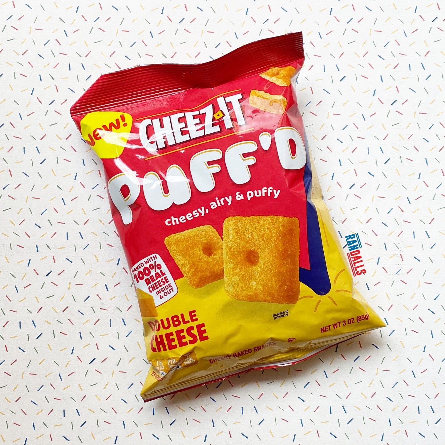 cheez-its puff'd double cheese bag, baked crackers, savoury, cheese, snack, usa, randalls