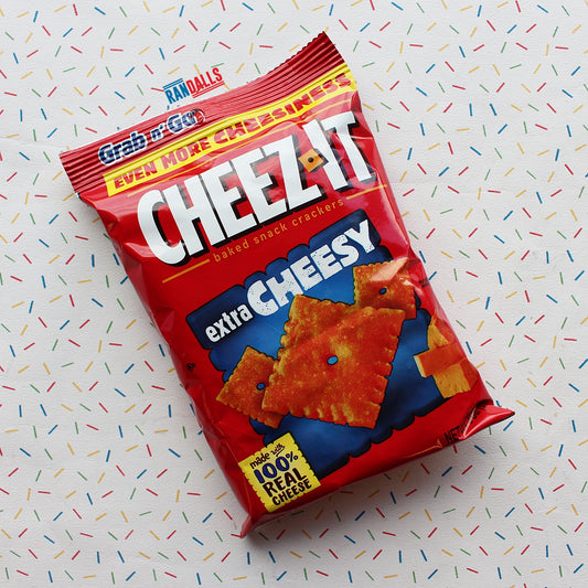 cheez-its extra cheesy bag, baked crackers, savoury, cheese, snack, usa, randalls
