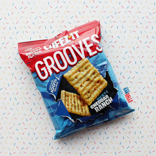 cheez-its grooves zesty cheddar ranch bag, baked crackers, savoury, cheese, snack, usa, randalls