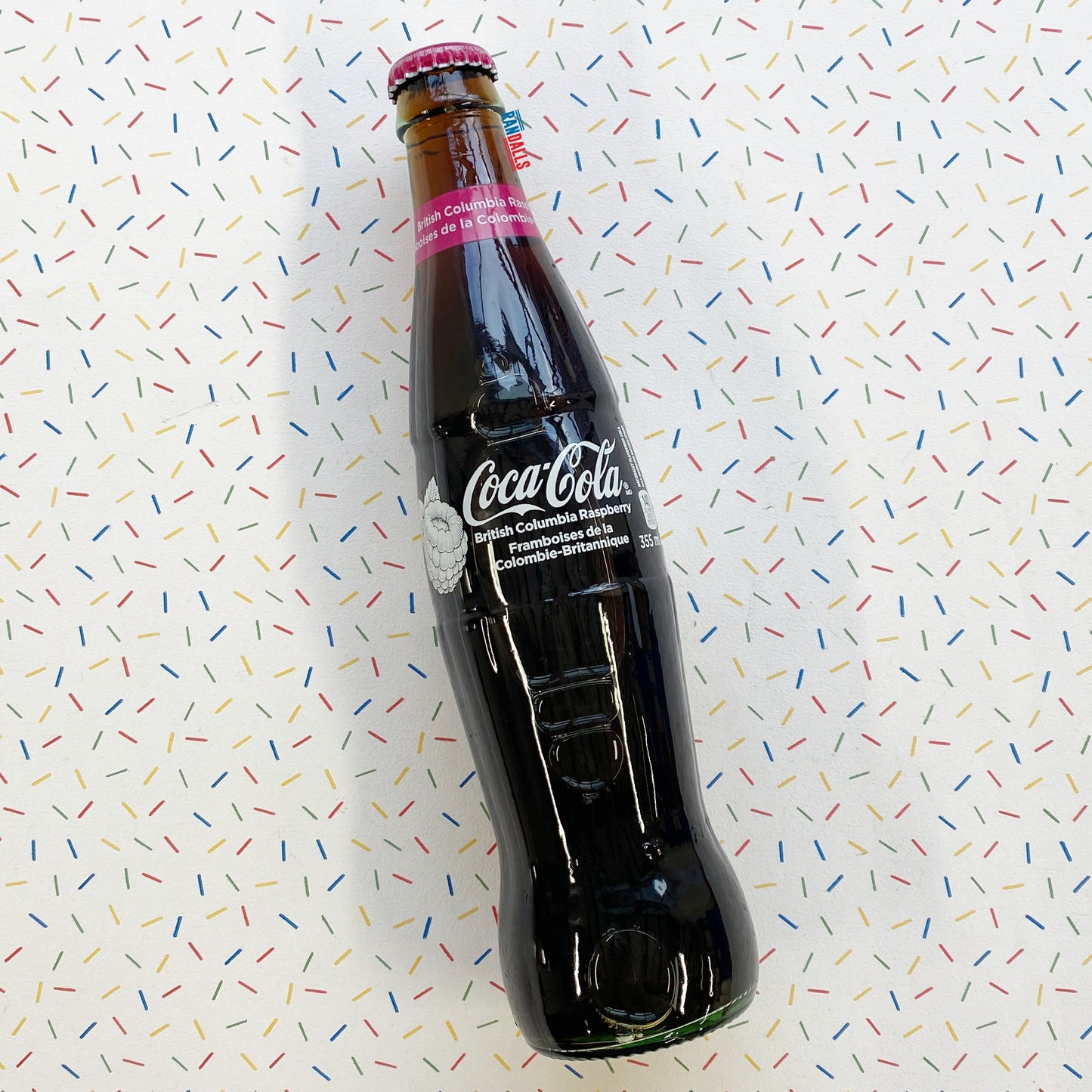 coca cola british columbia raspberry, glass bottle, canada, canadian, coke, randalls