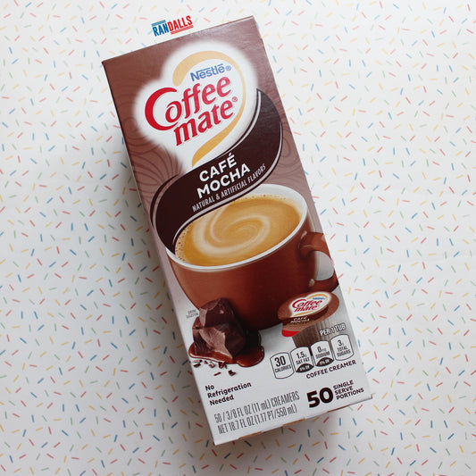 coffee-mate cafe mocha, coffeemate, coffee mate, uht, milk, nestle, box of 50