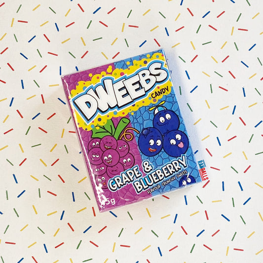 dweebs grape and blueberry candy, crunchy sweets, usa, randalls