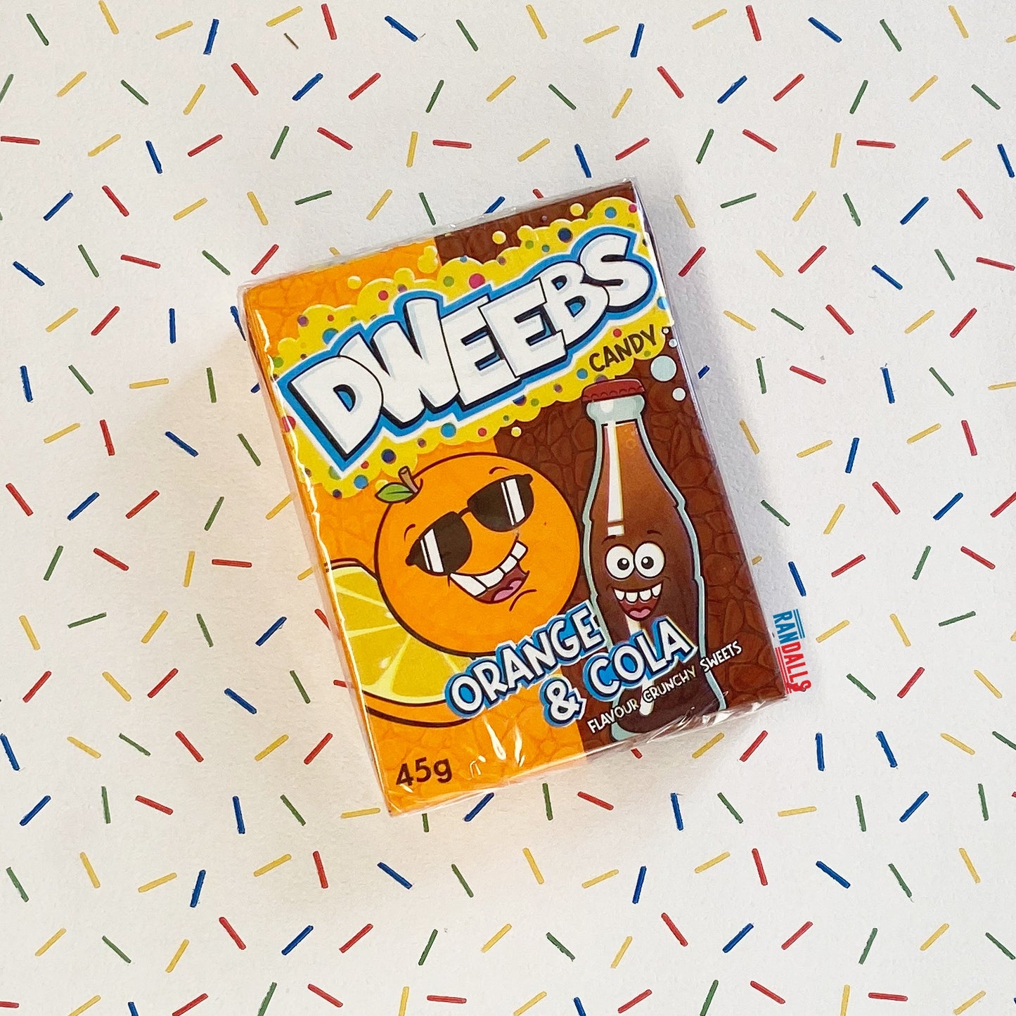 dweebs orange and cola, candy, crunchy sweets, usa, randalls