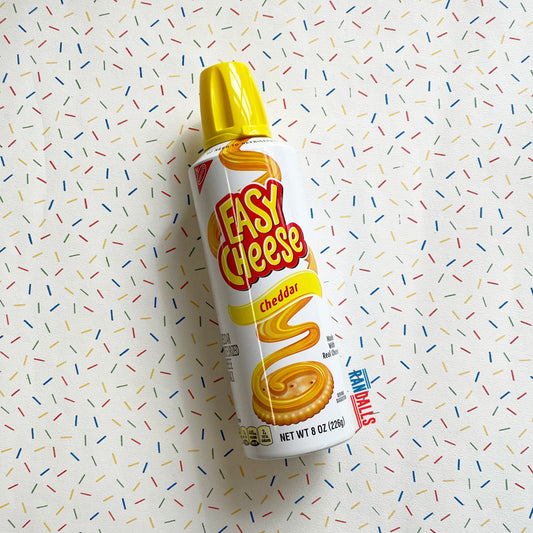 nabisco easy cheese cheddar, cheese spray, plastic cheese, usa, cheese in a can, squirty cheese, hot dog, burger, randalls