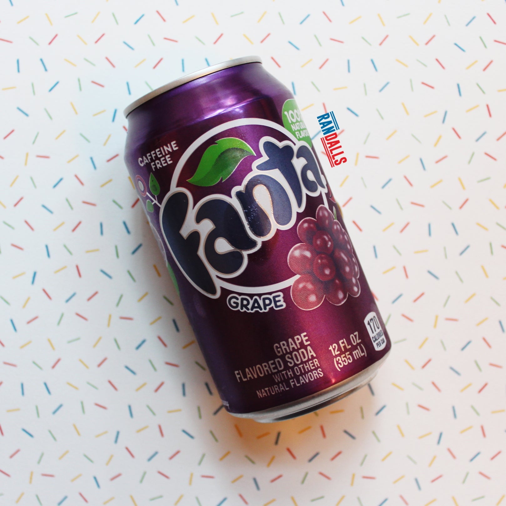 fanta grape, caffeine free, grape soda, pop, fizzy pop, drink, randalls