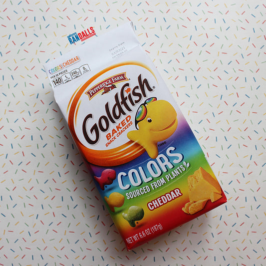 goldfish crackers colours, rainbow, baked snacks, usa, pepperidge farm, usa, randalls, cheddar, cheesy