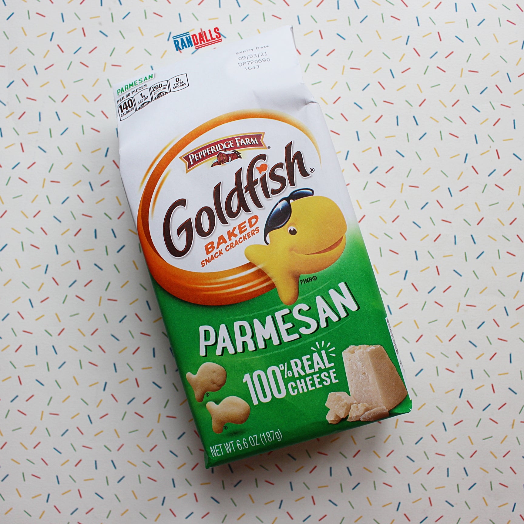 goldfish crackers parmesan, cheesy, usa, pepperidge farm, usa, baked snack, randalls