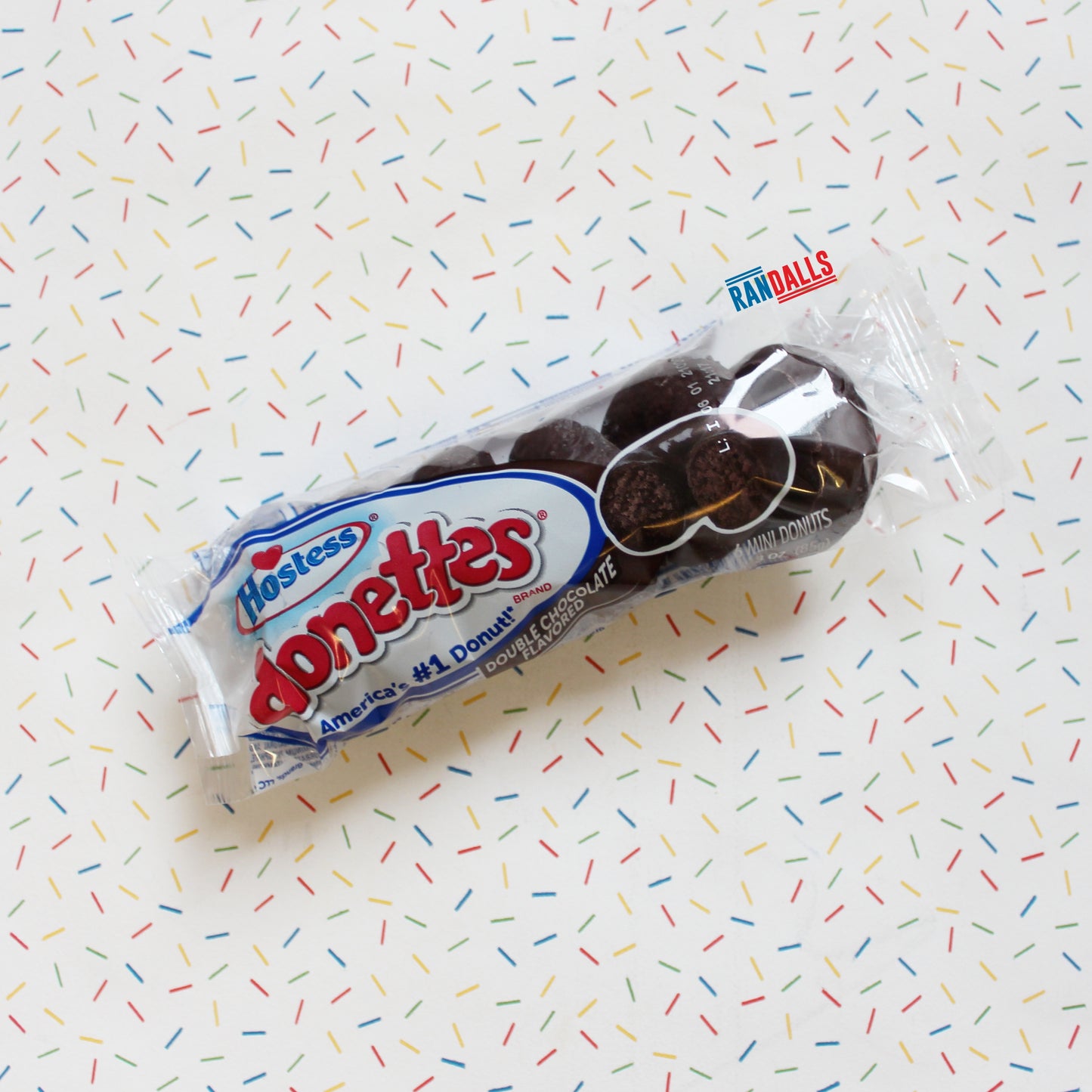 hostess mini donettes double chocolate, donuts, doughnuts, usa, randalls