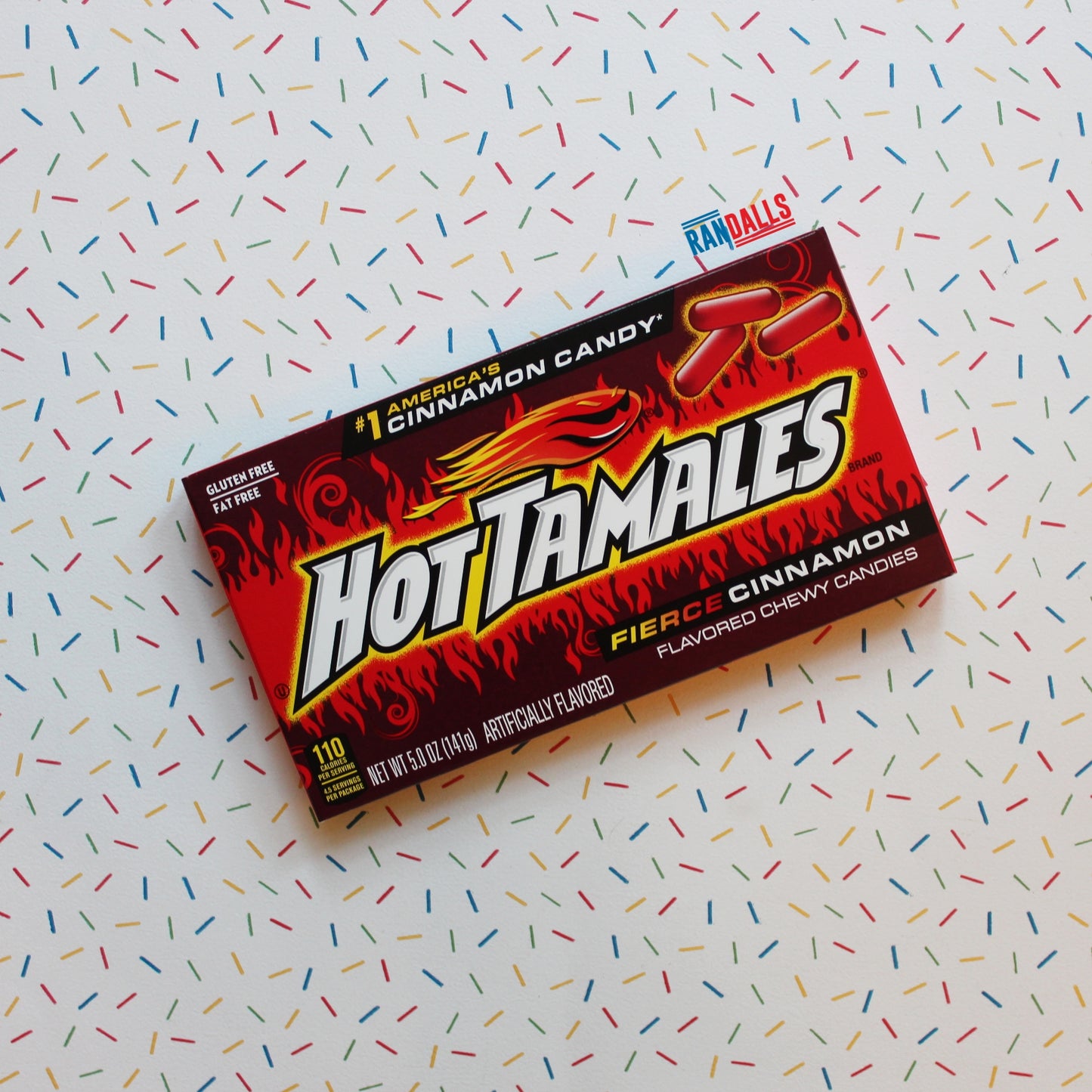 hot tamales box, fierce cinnamon sweets, candy, chewy, spicy, randalls