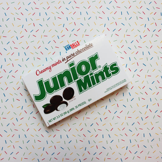 junior mints, creamy mints in pure chocolate, sweet candy, usa, randalls