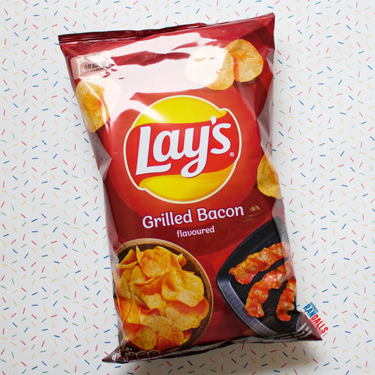 lays, lay's potato chips, crisps, grilled bacon flavour, poland, eu, randalls