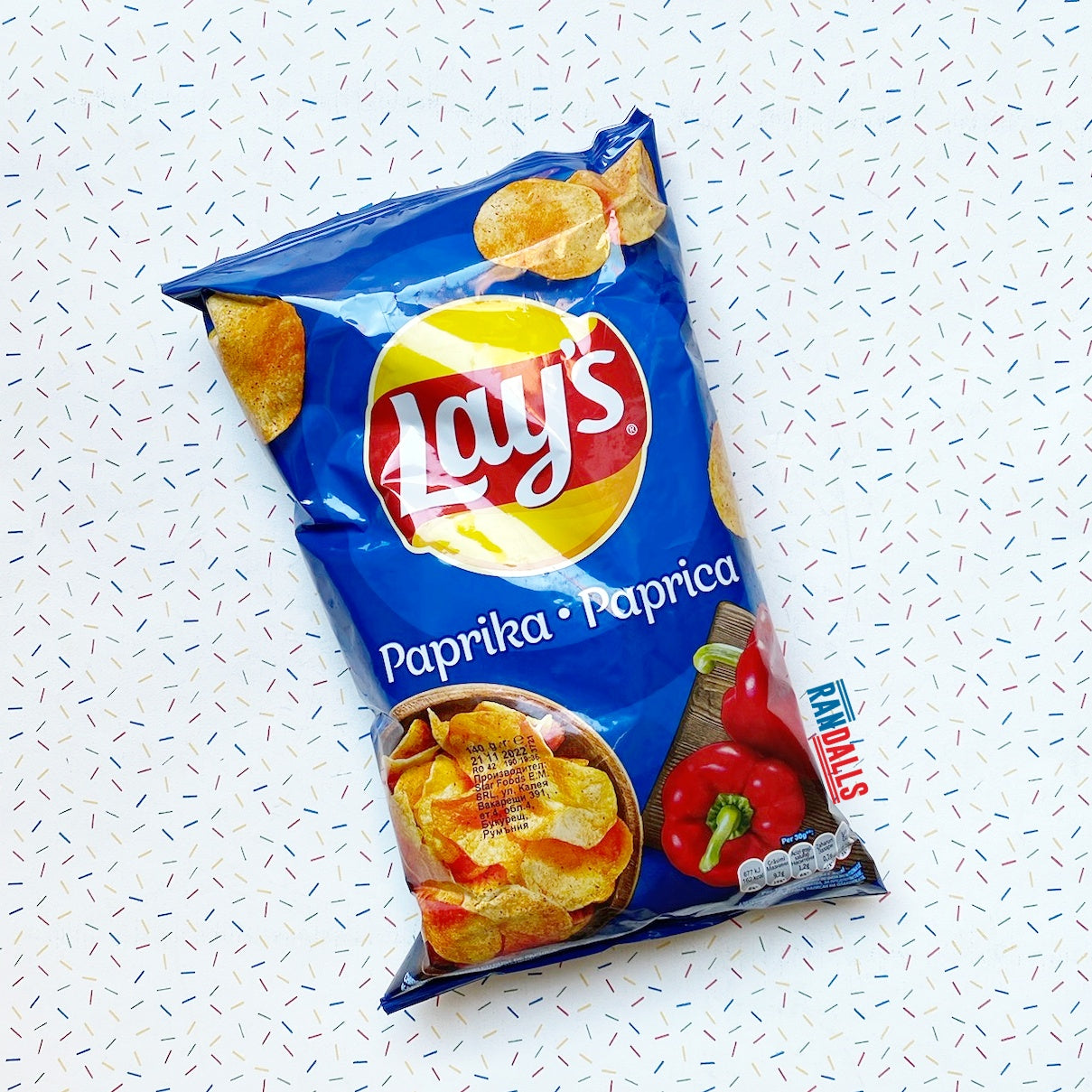 lays paprika potato chips, crisps, red pepper, romania, randalls