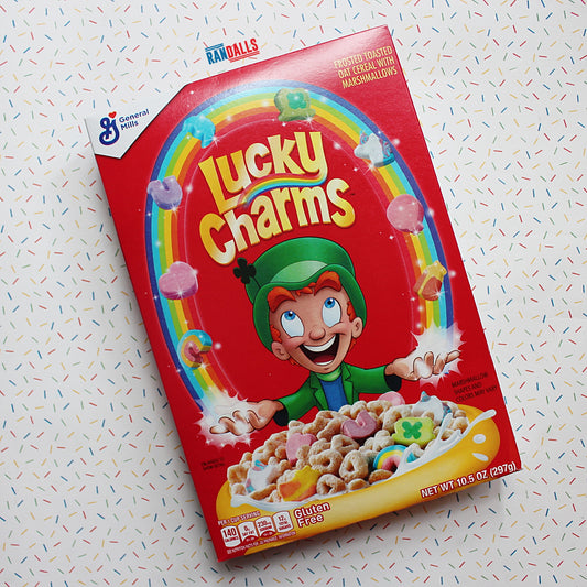 lucky charms original cereal, wholegrain,, original, usa, randalls marshmallows, clovers, breakfast, randalls