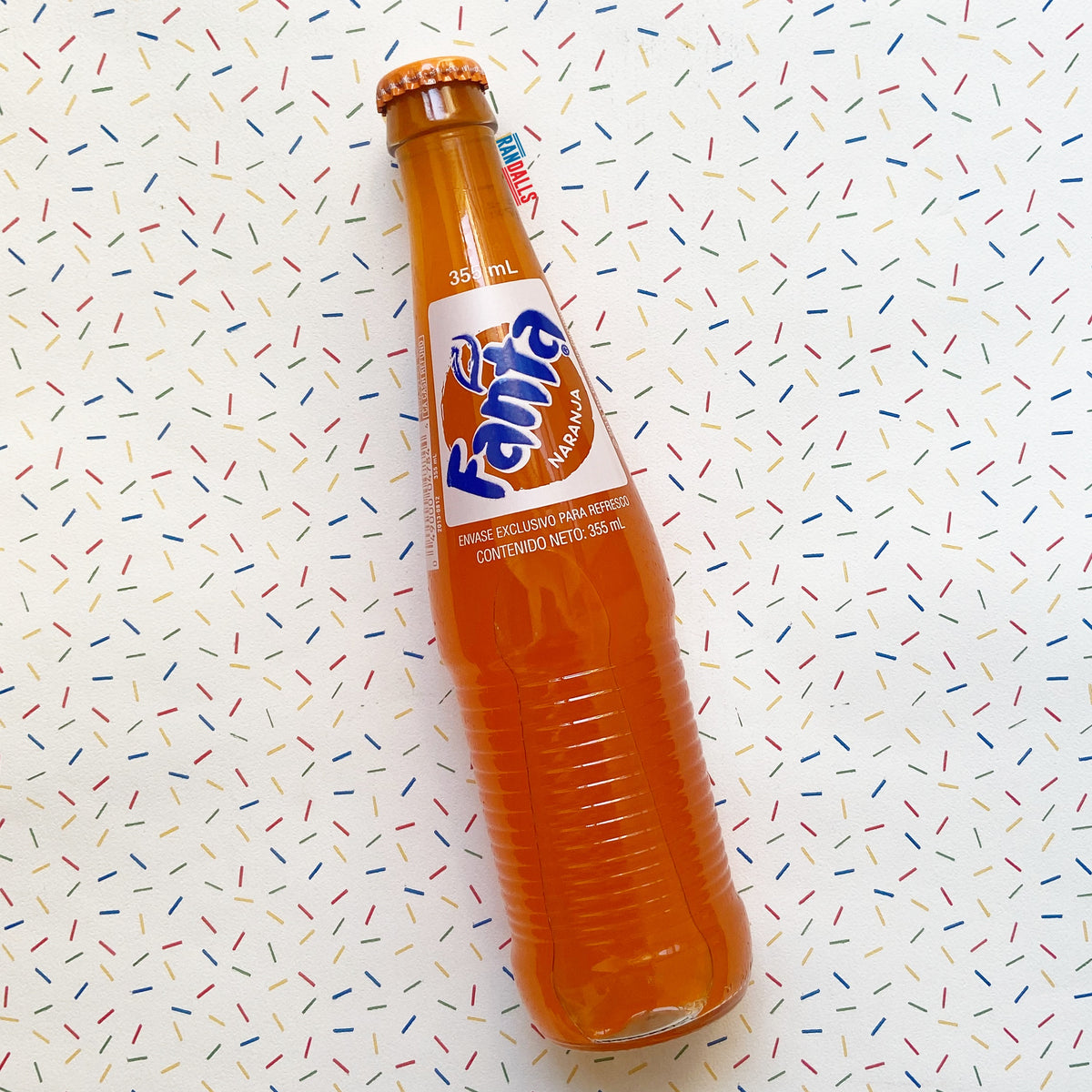 mexican fanta orange glass bottle, mexico, fizzy, pop, drink, sugar, randalls, usa