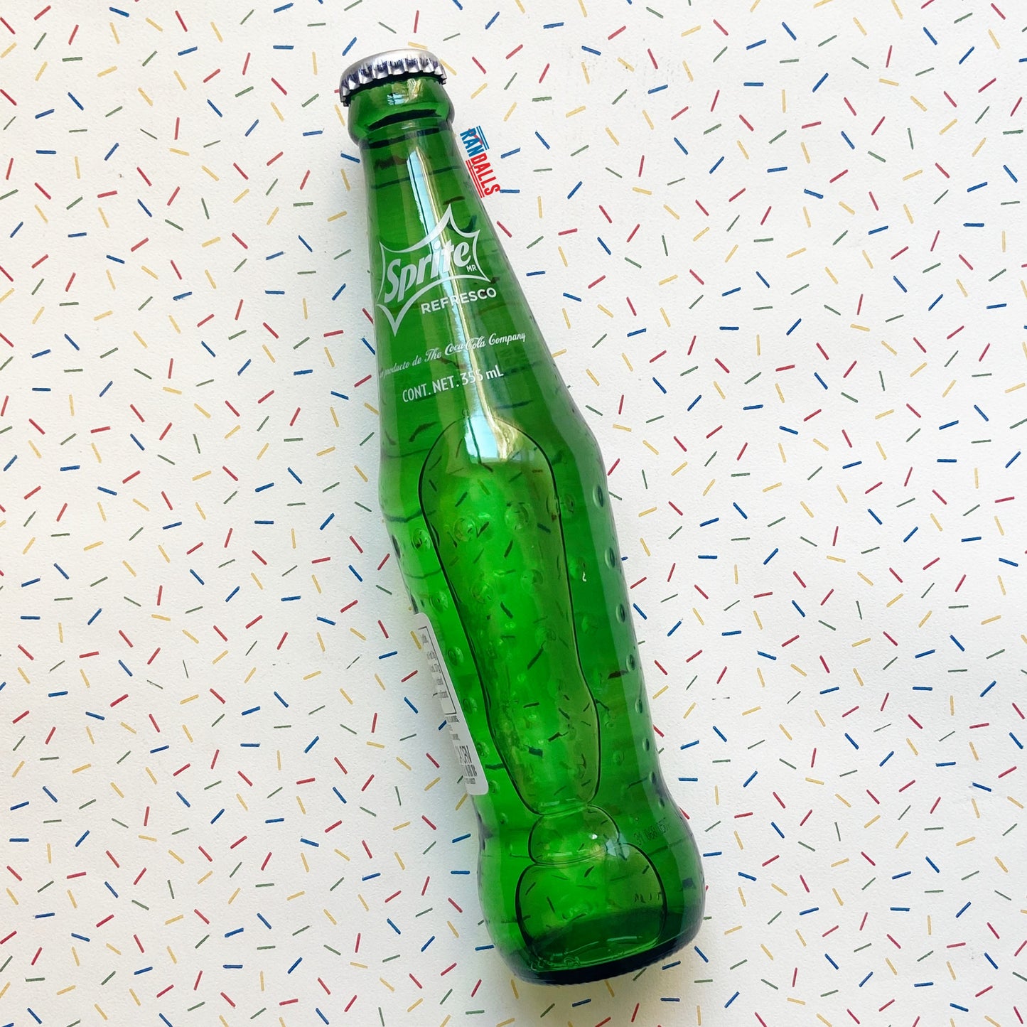 sprite original glass bottle, mexico, mexican, fizzy drink, soda, pop, refresco, randalls