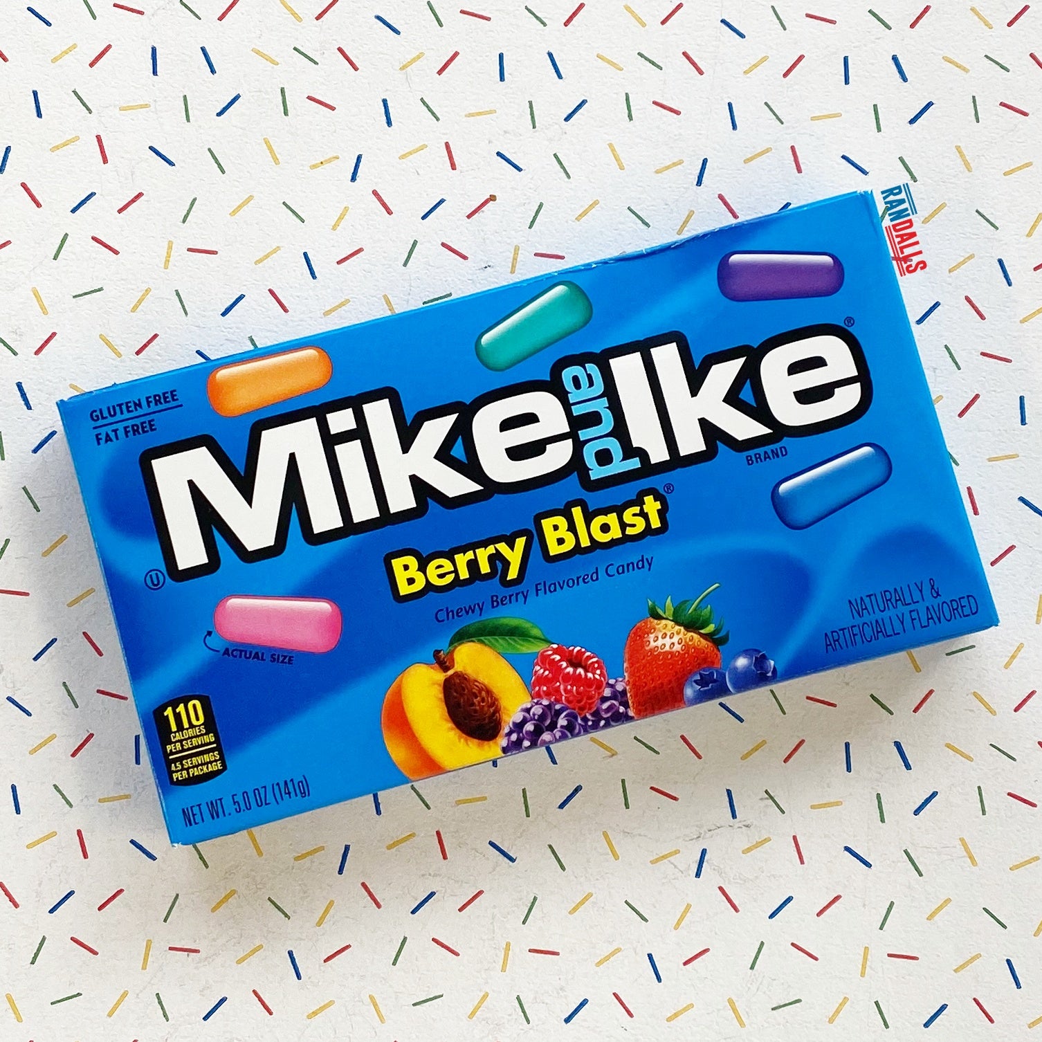 mike and ike berry blast box, candy, sweet, chewy, wild berry, blue raspberry, strawberry, blueberry, peach berry, randalls