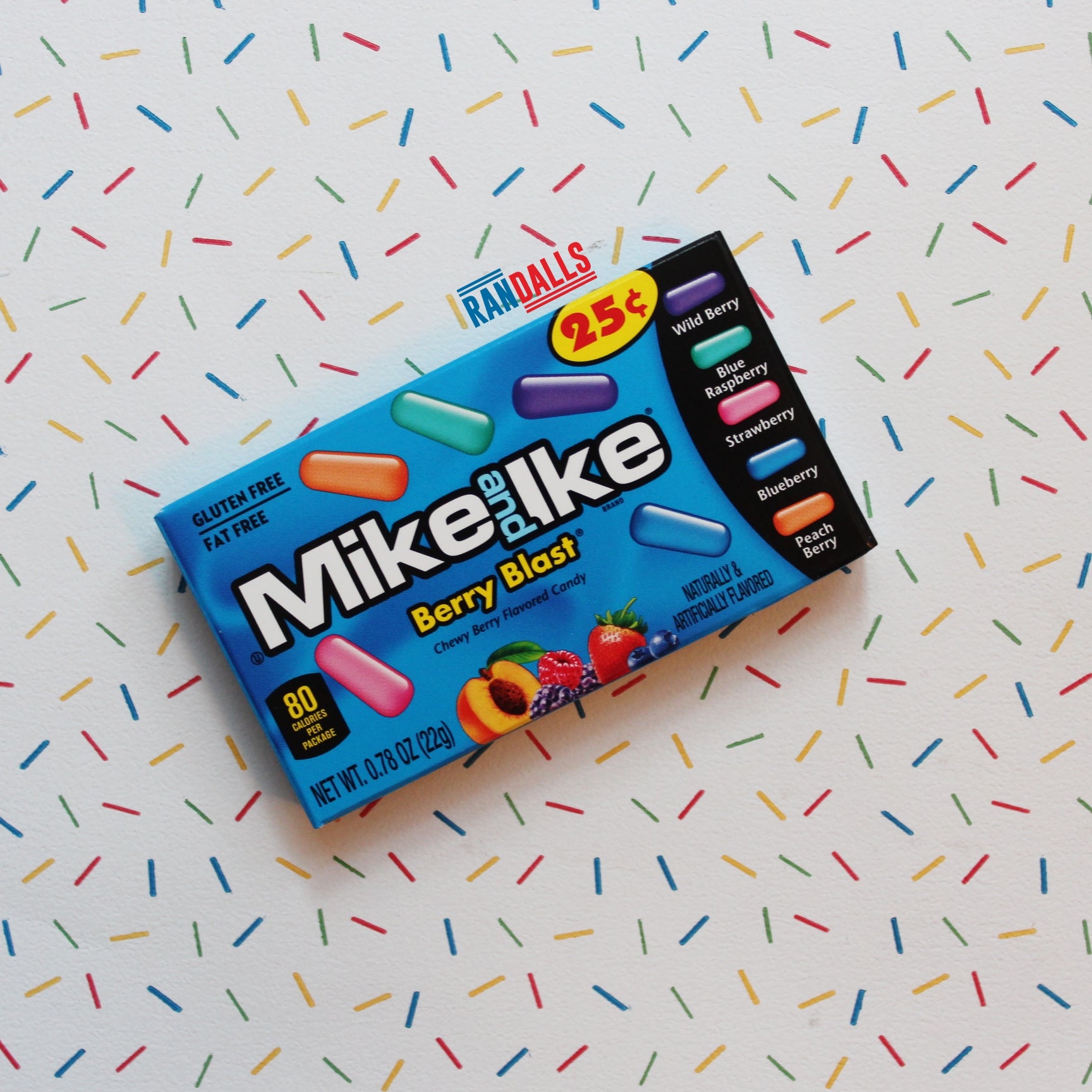 mike and ike berry blast box, candy, sweet, chewy, wild berry, blue raspberry, strawberry, blueberry, peach berry , randalls