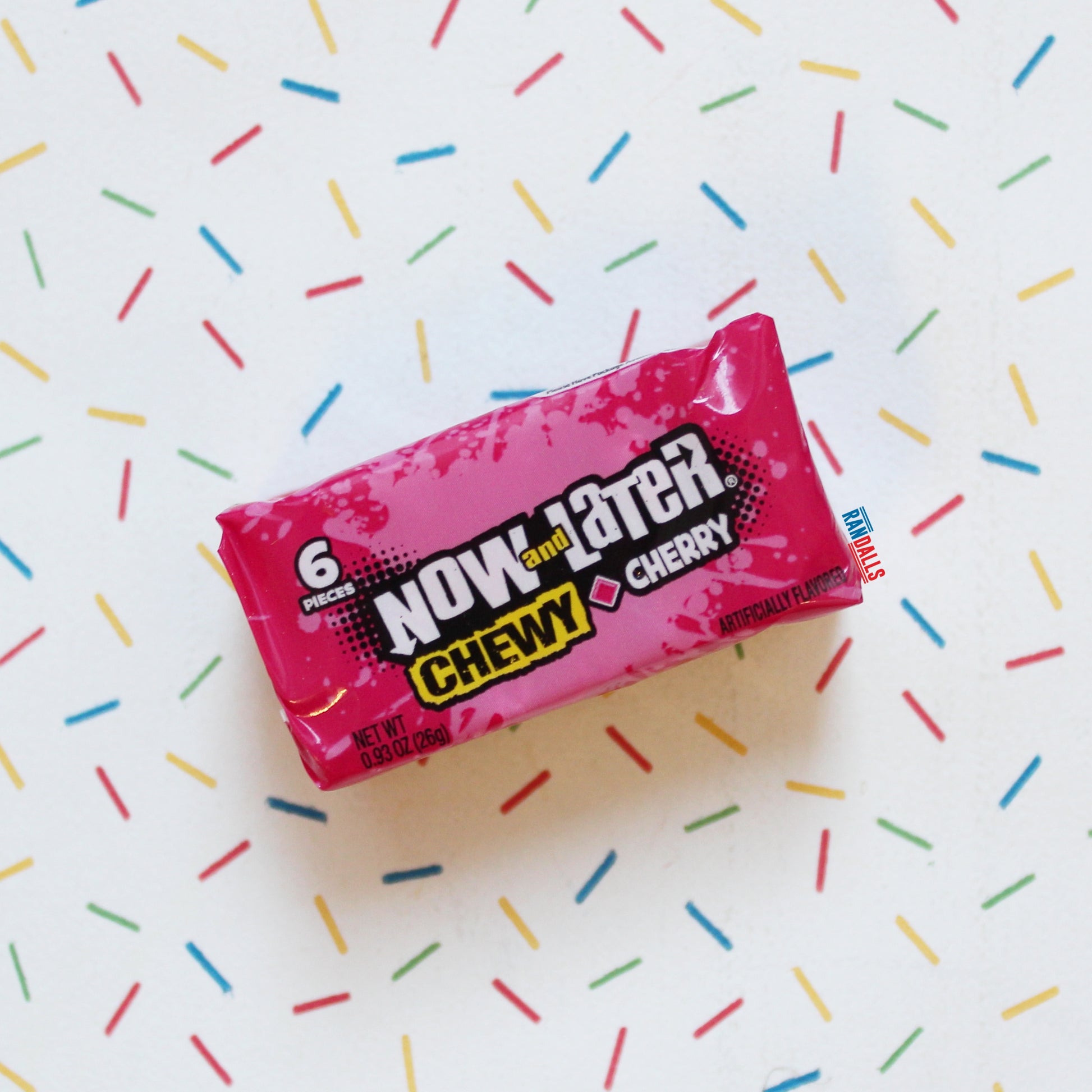 now and later cherry fruit chews, chewy candy, gummy sweets, usa, randalls
