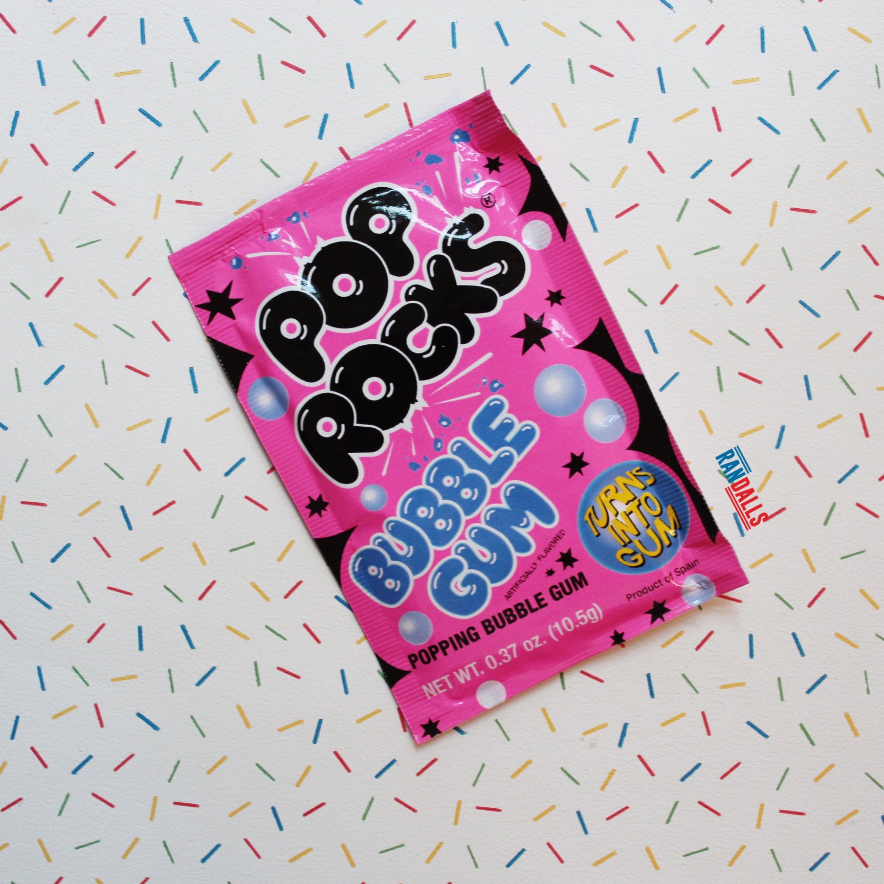 pop rocks bubble gum, popping candy, crackling sweets, randalls