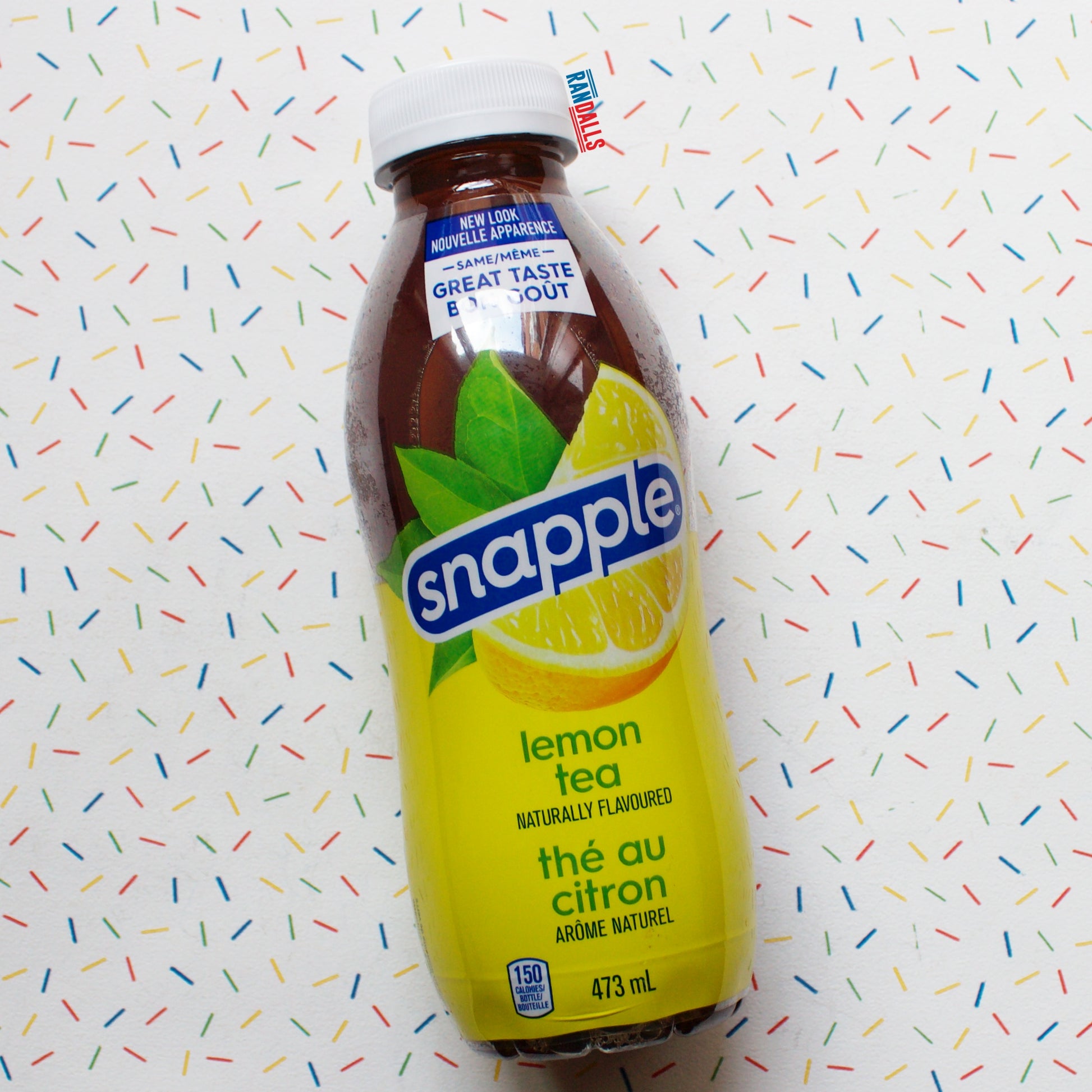 snapple lemon tea bottle, juice, soda, drink, fruit beverage, usa, randalls