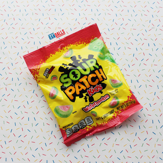 sour patch kids watermelon bag, gummy, sweets, candy, chewy, fizzy, sugared, fruit flavoured, usa, randalls