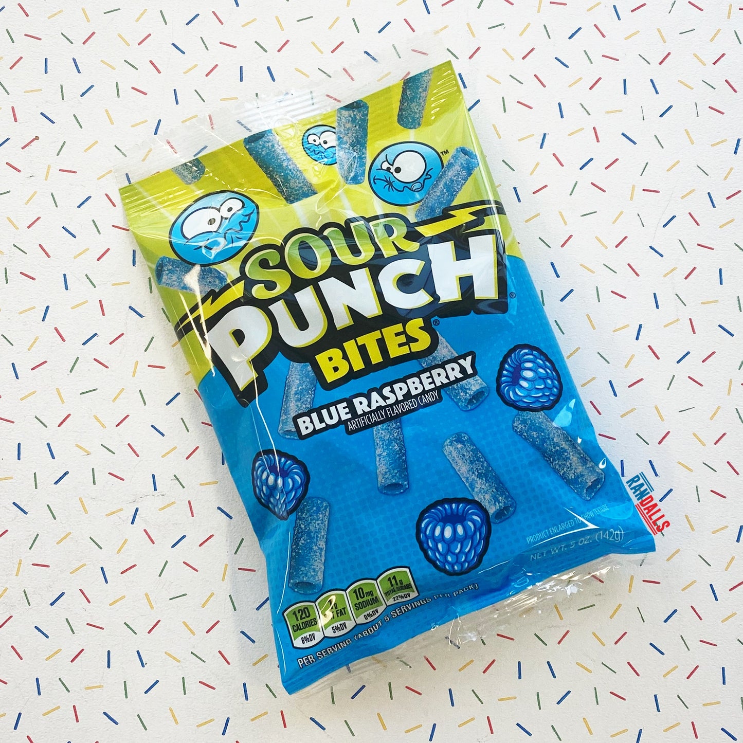 sour punch bites blue raspberry, chewy, candy, sweets, gummy, chew, usa, randalls, sugar, fizzy