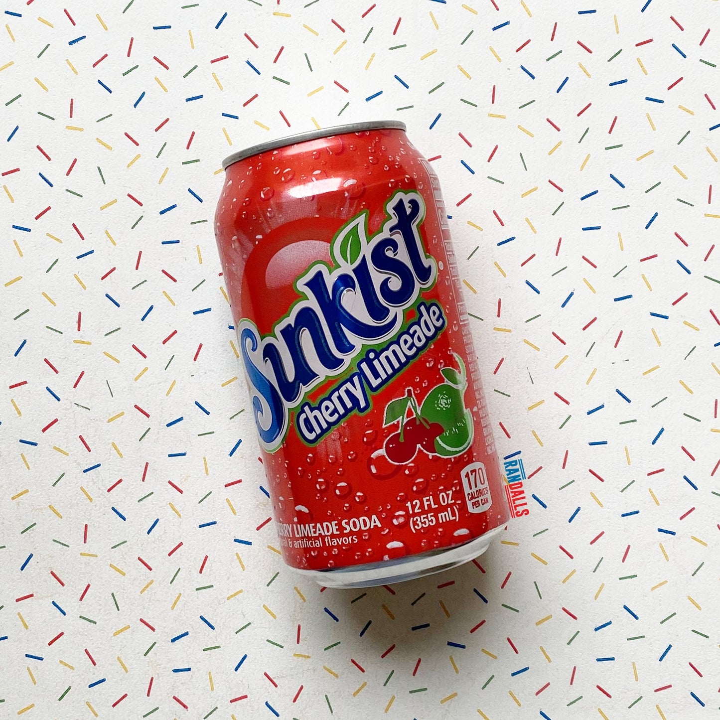 sunkist cherry limeade can, juice, soda, pop, fizzy, drink, usa, randalls