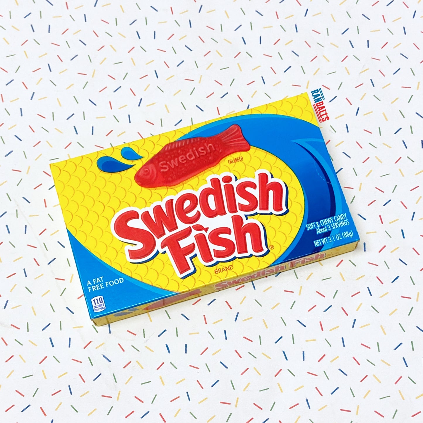 swedish fish red , gummy, sweets, chewy, candy, fat free, usa, randalls
