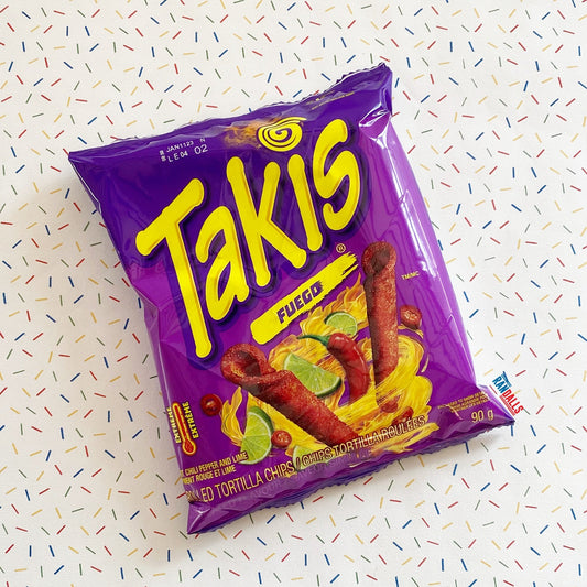 takis fuego canada, rolled tortilla chips, hot, spicy, chili and lime, chips, crisps, corn chips, randalls