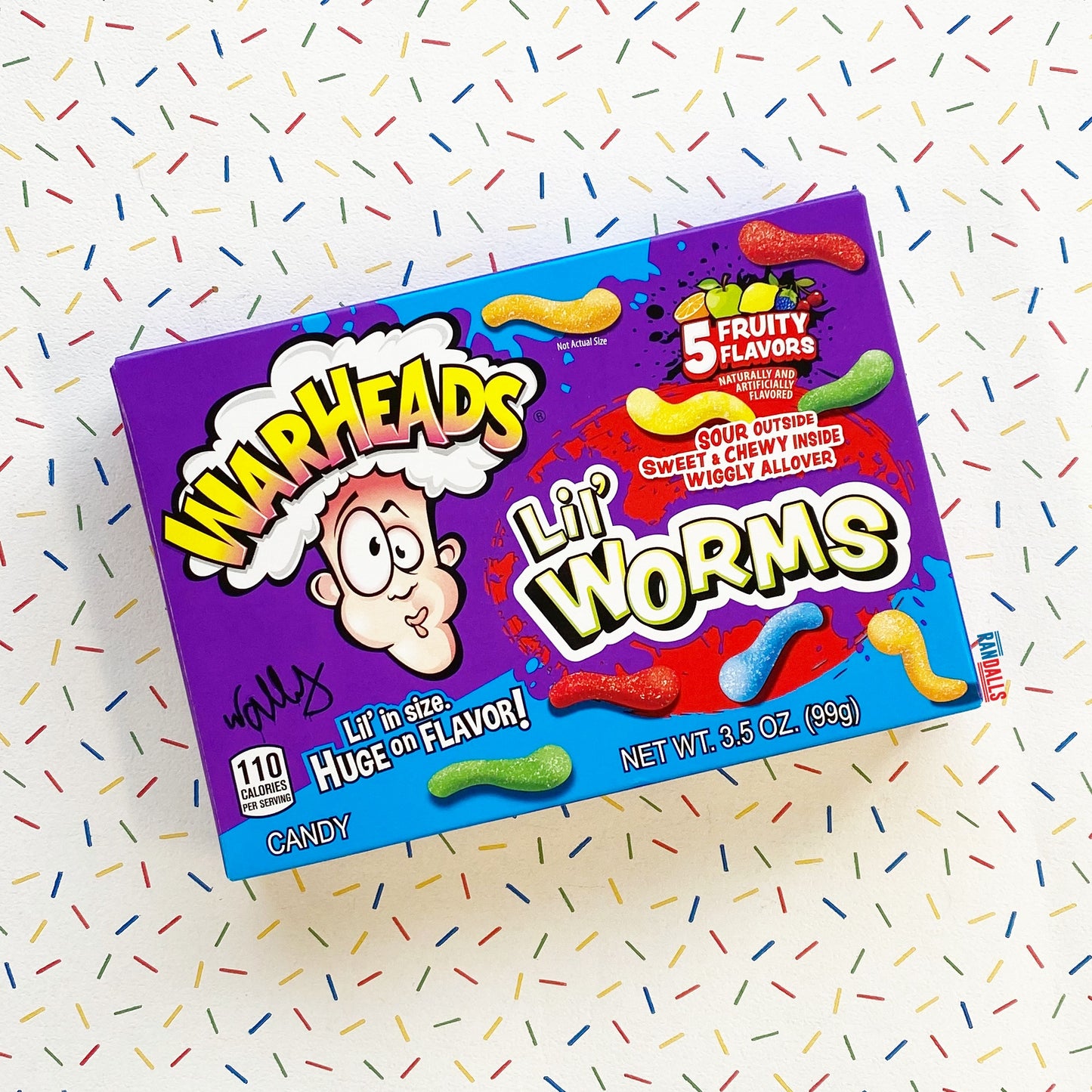 warheads super sour, warheads lil worms, sour outside sweet and chewy inside wiggly allover, lil in size huge on flavour, sour worms, worm candy, american candy, american sour candy, randalls,