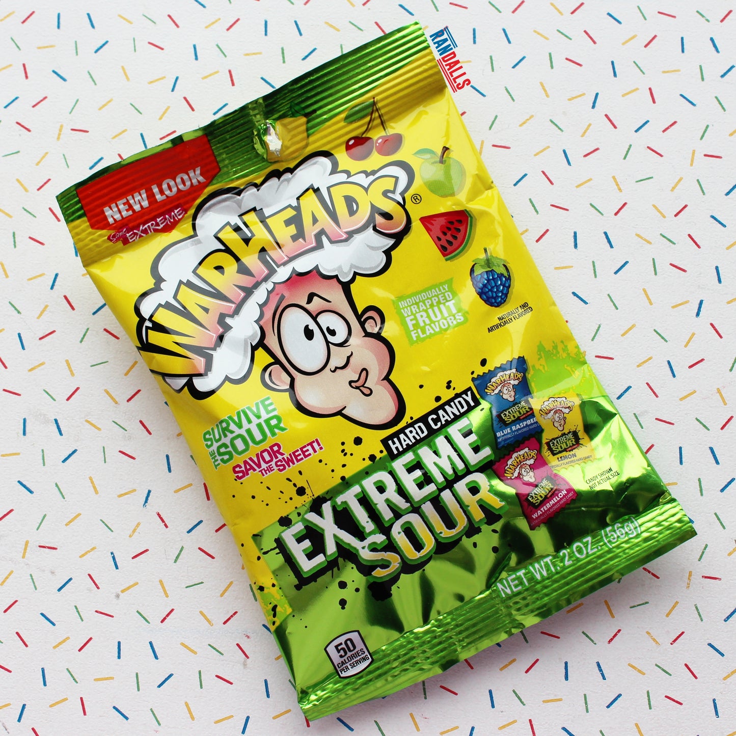 warheads super sour, warheads extreme sour, miniature candy, miniature american candy, miniature, bite size sweets, sour candy, small sweets, american candy, randalls,