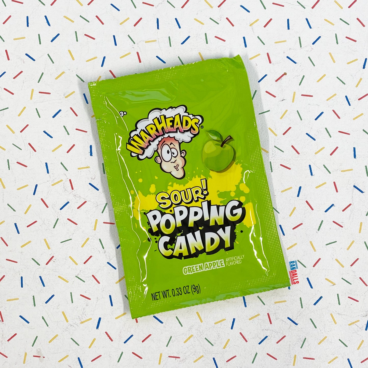 warheads sour popping candy green apple, pop rocks, sweets, crackling