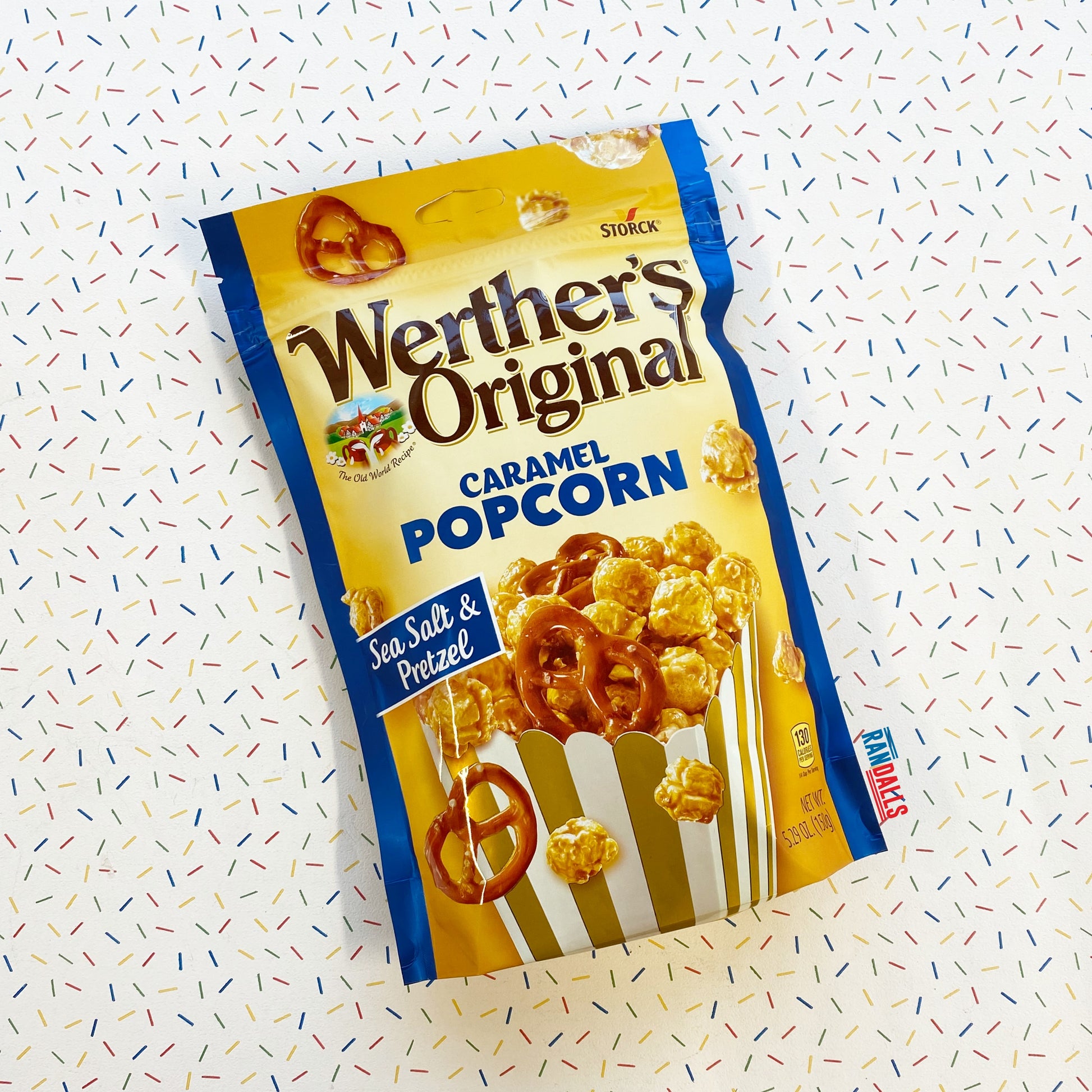 werther's original, werther's original caramel popcorn, classic caramel popcorn, popcorn, popped corn, werther's. germany, german, popcorn pretzel, sea salt pretzels,randalls,